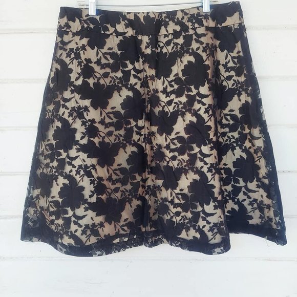 Apt. 9 Dresses & Skirts - Champagne and Black Lace Overlay Elegant Skirt Size 16